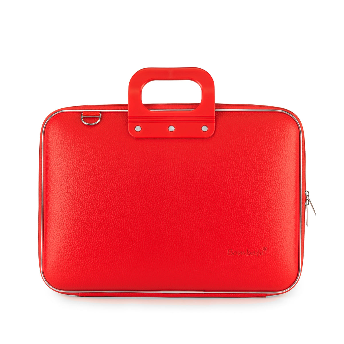 Bombata Classic Rosso — წითელი ლეპტოპის ჩანთა, წინა ხედი