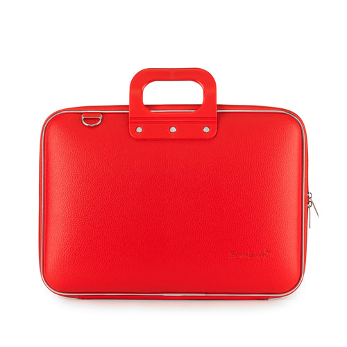 Bombata Classic Rosso — წითელი ლეპტოპის ჩანთა, წინა ხედი