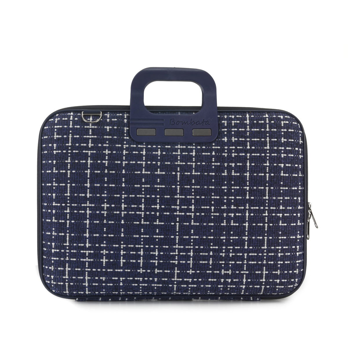 Bombata Tweed Blu scuro — მუქი ლურჯი ქსოვილის იერის ლეპტოპის ჩანთა