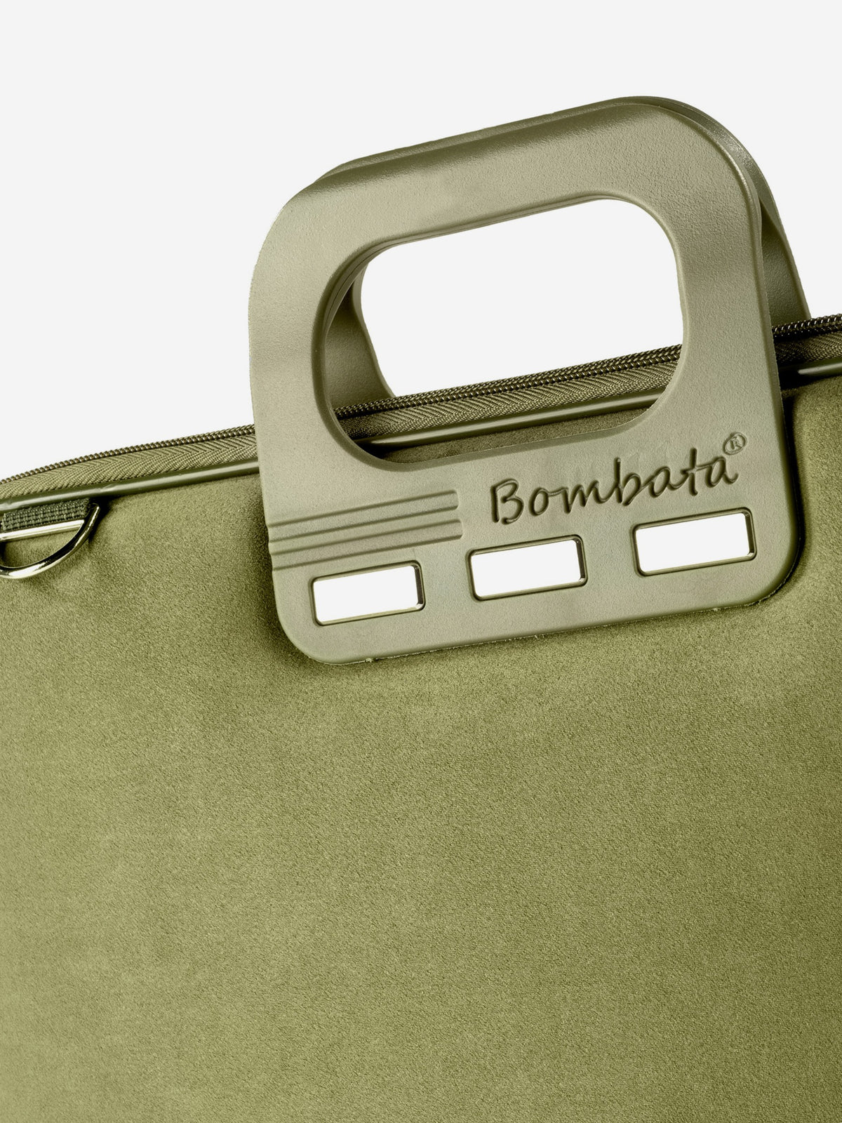 Bombata Eco Camoscio — სახელური და ზედაპირი ახლოდან